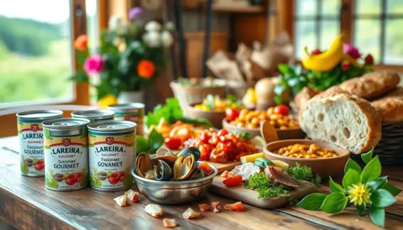 recetas tipicas de galicia en primavera. Mesa con productos gallegos de temporada.