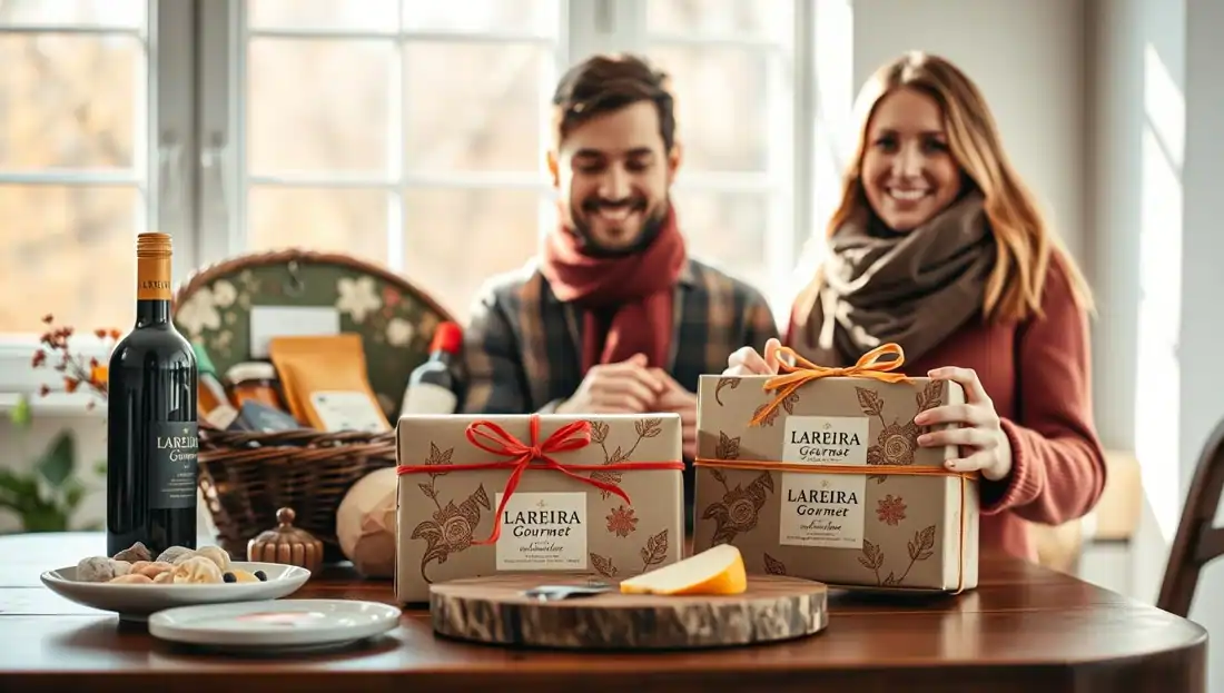 hijos con regalos gourmet gallegos para el día de la madre