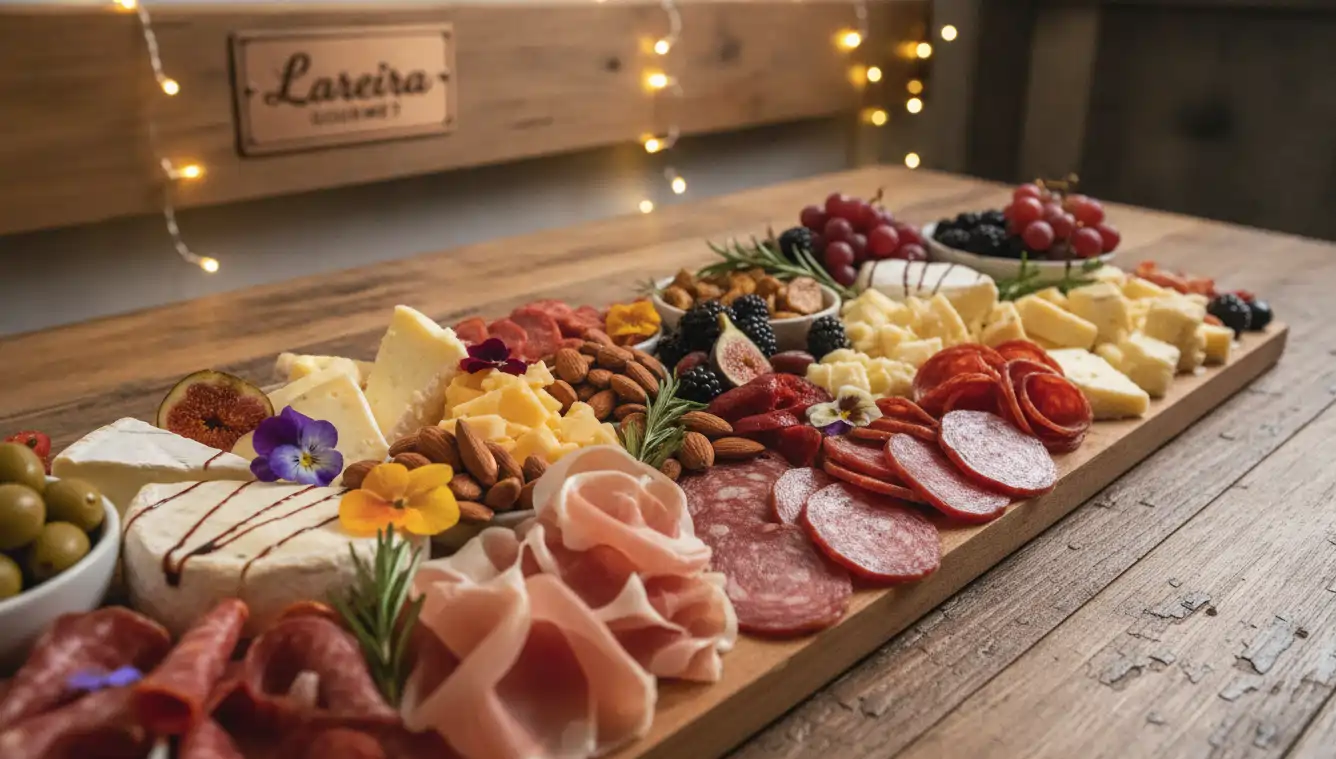 El porco celta en una tabla de embutidos gourmet